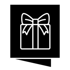 Greeting card icon in glyph style