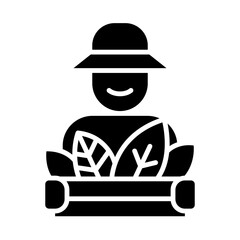 Fototapeta premium Organic farm icon in glyph style