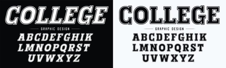 Editable typeface vector. University sport font in american style for football, baseball or basketball logos and t-shirt.

