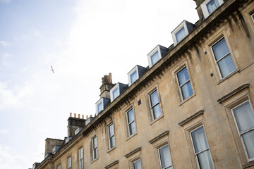 Old building top with sky