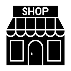Shop icon in glyph style