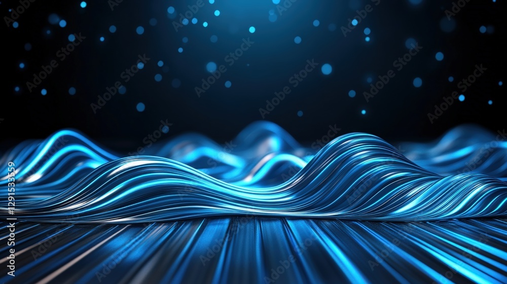 Poster abstract blue waves background design with flowing patterns and textures for creative projects and p