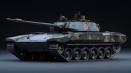 T34 Tank on Dark Background