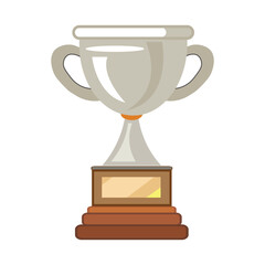 Silver trophy icons vector. Trophy icon collection on white background. Champion trophy cup in flat style. Vector illustration.
