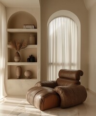 Home interior poster mock up with Beautiful Frame design living room, bedroom, wall (3d Render)