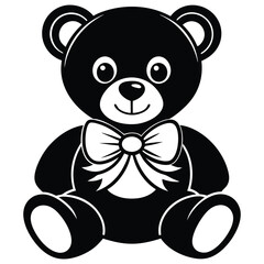 a cute black panda silhouette vector design