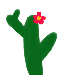 Obraz premium Cactus with flower 