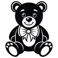 a cute black panda silhouette vector design