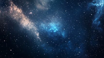 Endless darkness envelops the universe, peppered with glowing stars that twinkle from afar. Cosmic beauty reveals the mysteries of the night sky, captivating the imagination