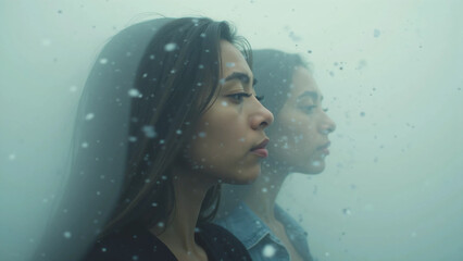 Assisted Empathy Abstract Emotional Visuals Exploring Fragmentation, Stillness, and Connection Through Blurred Effects, Minimalist Composition, and Cinematic Lighting in Digital and Surreal Aesthetic