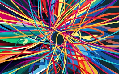 Abstract colorful string lines background vector illustration