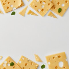 Playful Cheese Pieces with Fresh Garnish