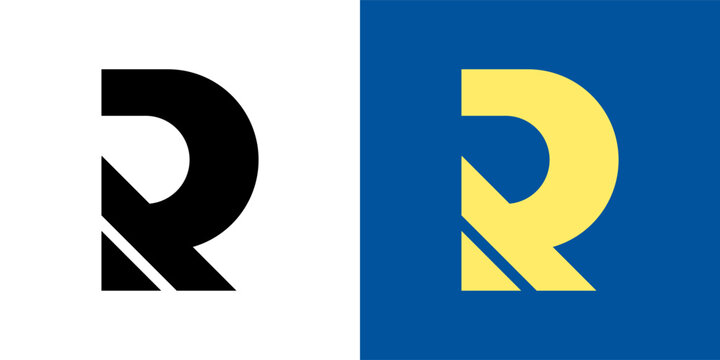 R letter logo design forming an arrow sign