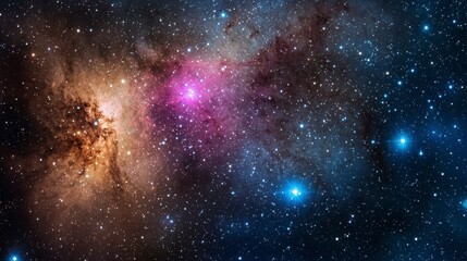 Naklejka premium Abstract Cosmic Gradient with Galaxy and Stars in Deep Space