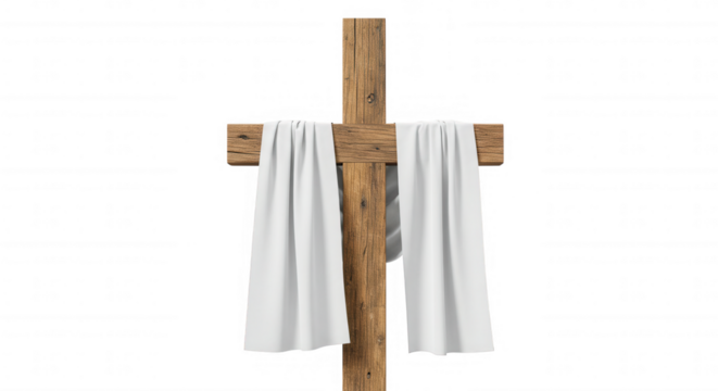 cross with cloth around holy week transparent background