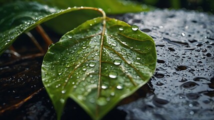 Glittering Droplets on Leaf Surface