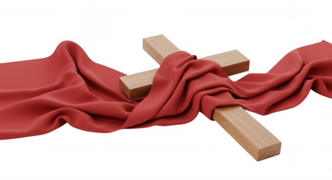 cross with cloth around holy week transparent background