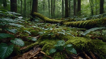 Moss-Covered Ground in a Tranquil Forest