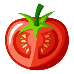 red tomato isolated on white