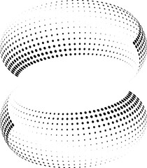 Dotted halftone waves. Abstract liquid shapes, wave effect dotted gradient texture waves isolated vector symbols. Halftone graphic dots waves. Wave dotted halftone, creative shape abstract