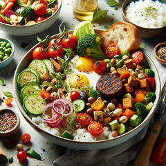 vegetable salad with feta cheese