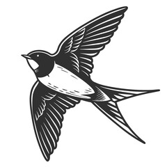 Barn Swallow silhouette vector illustration