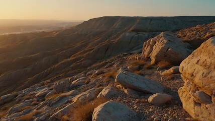 Golden Light Over Majestic Rocky Terrain