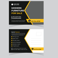 Real state  Postcard design template. Postcard real estate Or Morden Home Sale Postcard Template Design
