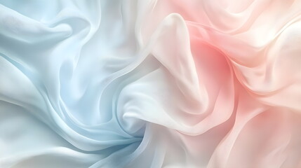 Obraz premium Photorealistic abstract background with soft pastel swirls in light blue and pale pink, featuring subtle beige geometric shapes, smooth gradients, and crisp texture details. High quality, 4K