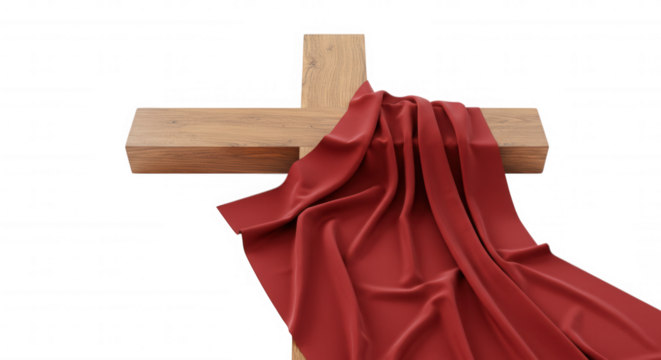 cross with cloth around holy week transparent background