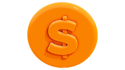 3D Dollar Sign Icon – USD Currency Symbol