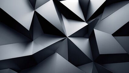 Obraz premium Gray geometric surface. Triangle shapes form abstract background. Low poly design with light and shadow details