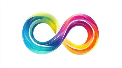 A vibrant and colorful infinity symbol that beautifully illustrates infinite possibilities and boundless creativity in the realm of design