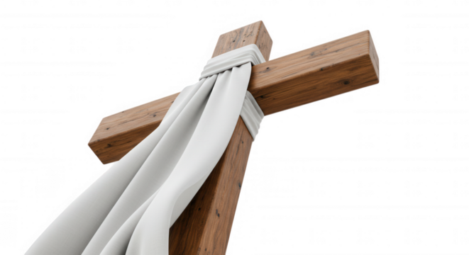 cross with cloth around holy week transparent background