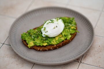 Healthy Toast with Avocado, Poached Egg