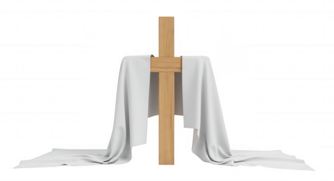 cross with cloth around holy week transparent background