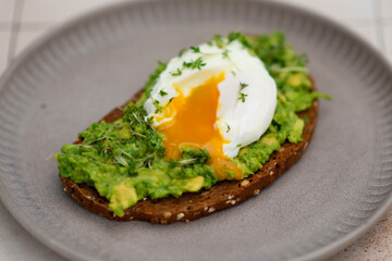 Healthy Toast with Avocado, Poached Egg