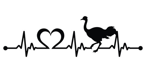 Ostrich heartbeat Svg