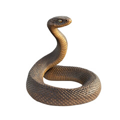 Fototapeta premium Brown snake coiled in profile