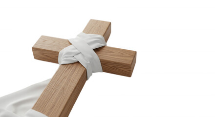 Obraz premium cross with cloth around holy week transparent background