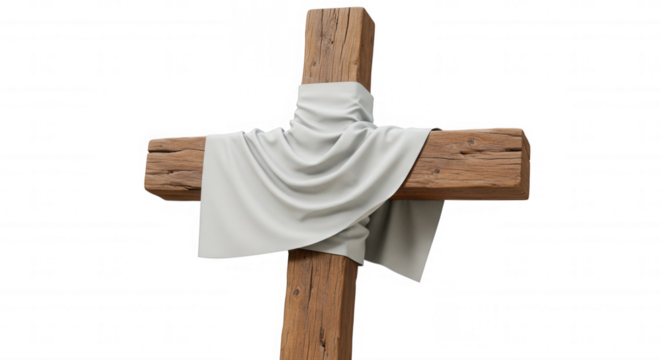 cross with cloth around holy week transparent background