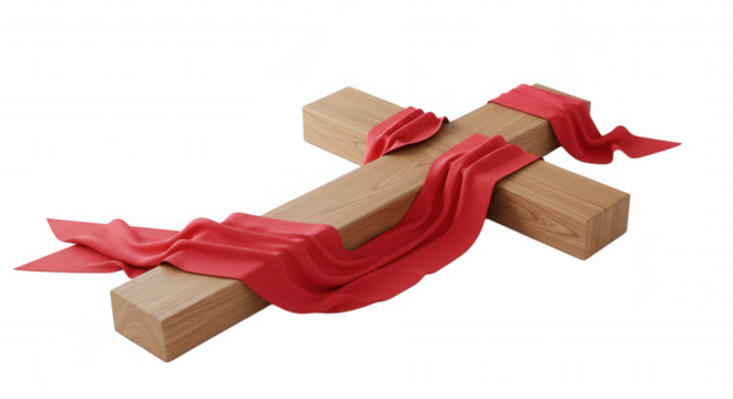 cross with cloth around holy week transparent background