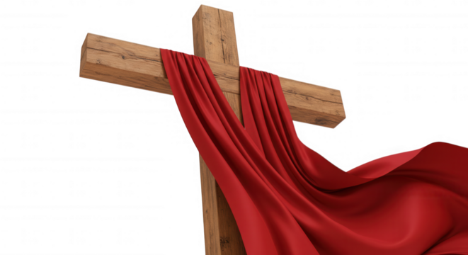 cross with cloth around holy week transparent background