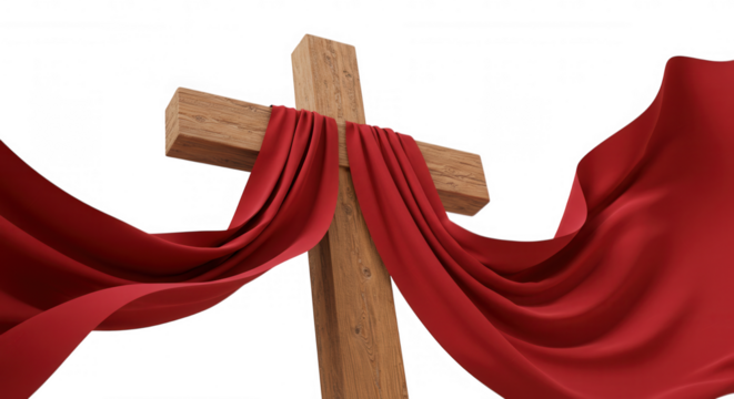 cross with cloth around holy week transparent background