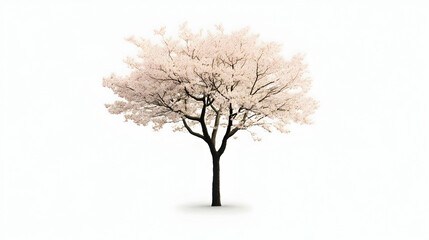 Fototapeta premium Spring Cherry Blossom Tree Isolated