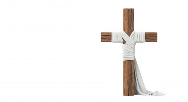 cross with cloth around holy week transparent background