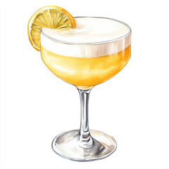 refreshing whiskey sour cocktail with frothy top and lemon slice garnish, showcasing vibrant colors and elegant presentation. Perfect for any occasion