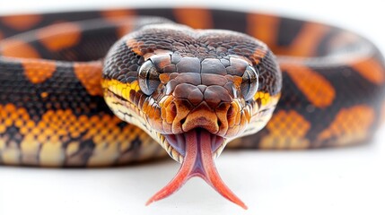 Obraz premium Captivating image of a slithering snake coiled on a branch surrounded by lush greenery and natural habitat details