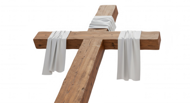 cross with cloth around holy week transparent background