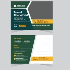Travel holiday vacation postcard design template Vacation Postcard Design Template Company Postcard